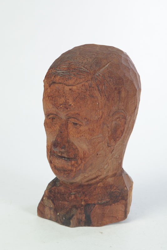 Appraisal: FOLK ART BUST American st half- th century hardwood Carved