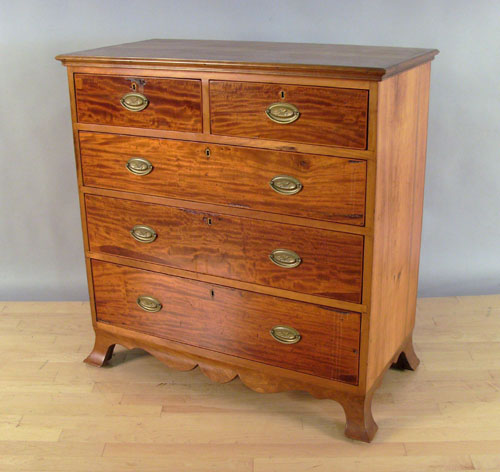 Appraisal: Federal cherry and mahogany chest of drawers early th c