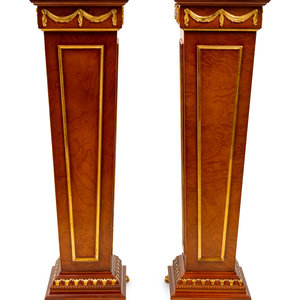 Appraisal: A Pair of Regency Style Parcel Gilt Pedestals Late th