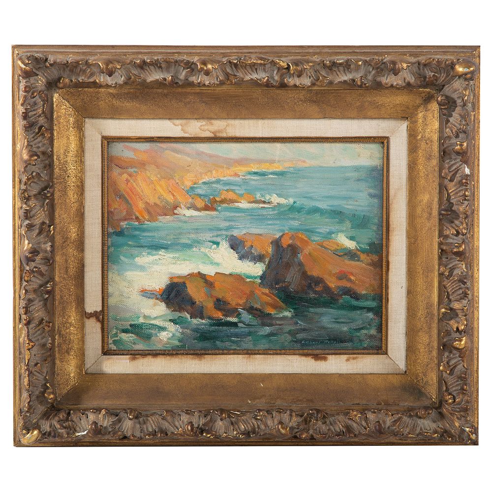 Appraisal: American School th c Seascape Oil on canvas board signed