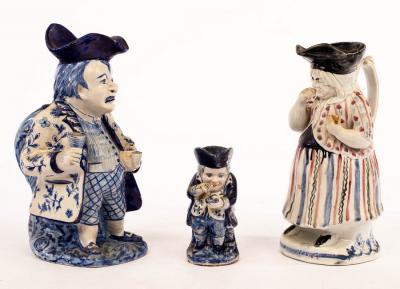 Appraisal: A Delft figural Toby jug of a toper cm high