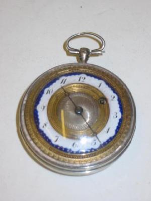 Appraisal: A CONTINENTAL SILVER KEY WIND POCKET WATCH the gilt metal