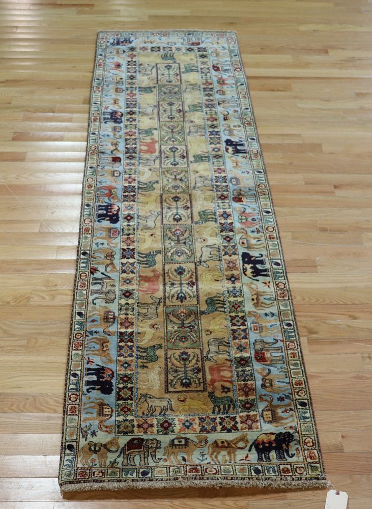 Appraisal: Vintage And Finely Hand Woven Pictorial Carpet Nice quality good