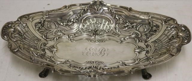 Appraisal: LATE TH C FRENCH SILVER FOOTED OPEN-WORK TRAY VINE AND