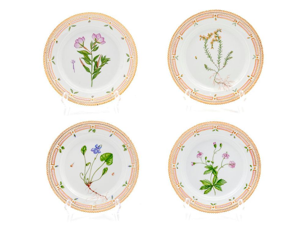 Appraisal: A Group of Four Royal Copenhagen Flora Danica Plates Diameter