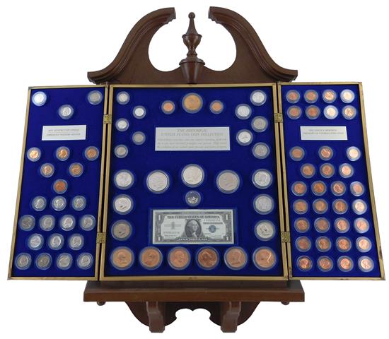 Appraisal: COINS Historical United States coin collection in hanging display with