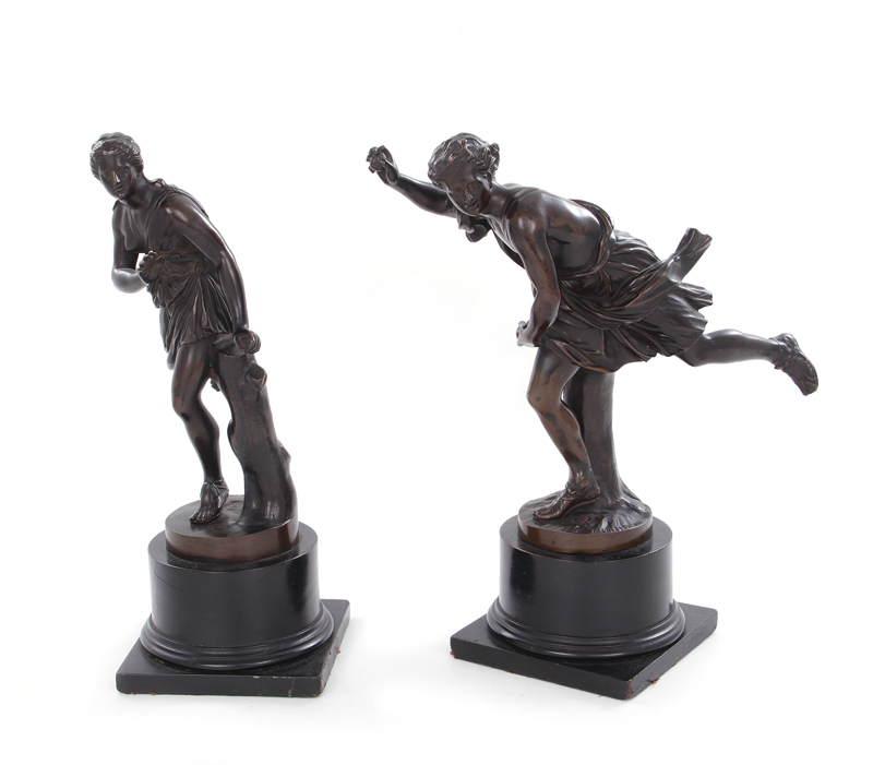 Appraisal: Pair Barbidienne bronze figures after Achilles Collas PAIR ROMAN RUNNERS