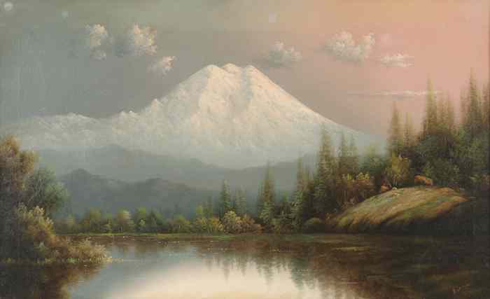 Appraisal: ELIZA R BARCHUS OIL ON CANVAS ''The Oregon Artist'' -