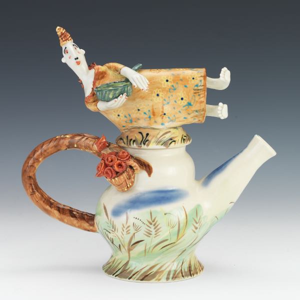 Appraisal: JULIA KIRILLOVA RUSSIAN AMERICAN B TEAPOT x x Teapot reclining