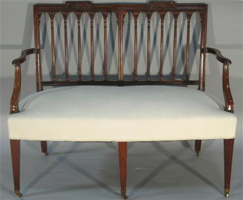 Appraisal: FEDERALSLOVER TAYLOR STYLE MAHOGANY SETTEE th century in the style