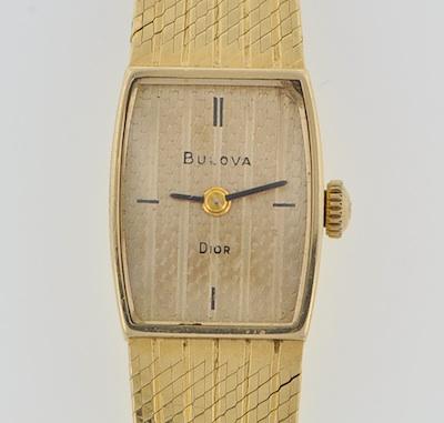 Appraisal: A Ladies' k Gold Bulova Dior Dress Watch k yellow