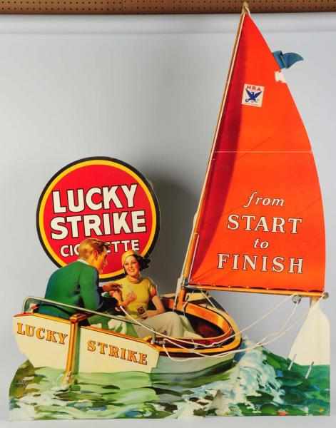 Appraisal: Original Lucky Strike Cigarette Window Display Comes with original pieces