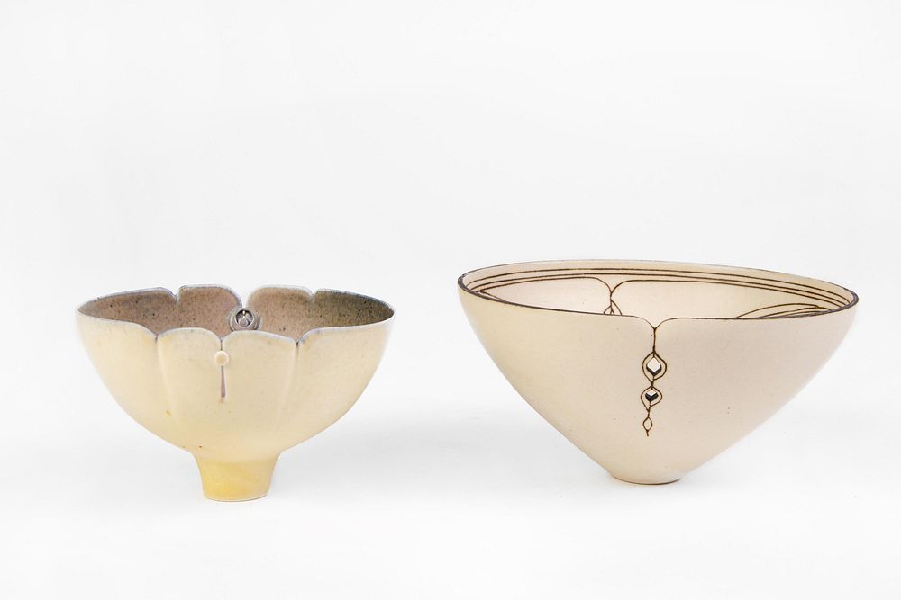 Appraisal: Sheila Fournier and Anne James Two Porcelain Bowls Two Porcelain