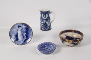 Appraisal: PIECE LOT OF ENGLISH BLUE AND WHITE PORCELAIN PIECE MISCELLANEOUS