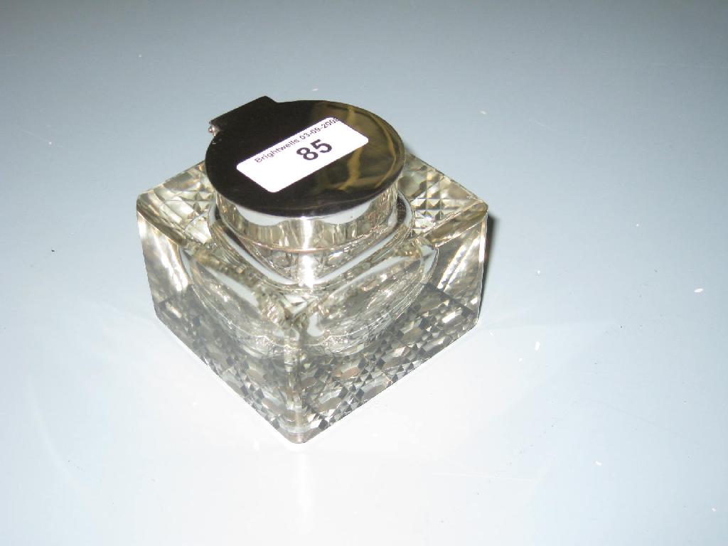 Appraisal: An Edward VII silver lidded and mounted square cut glass