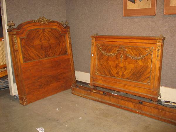 Appraisal: A pair of Louis XVI style gilt metal mounted walnut