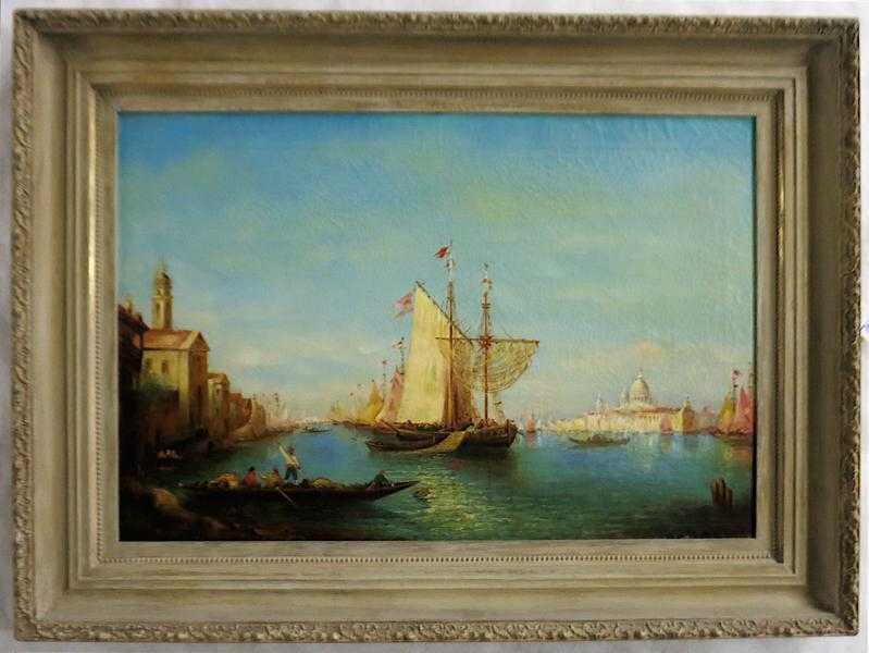 Appraisal: FIENE OIL ON CANVAS Italy th century Venice Canal scene