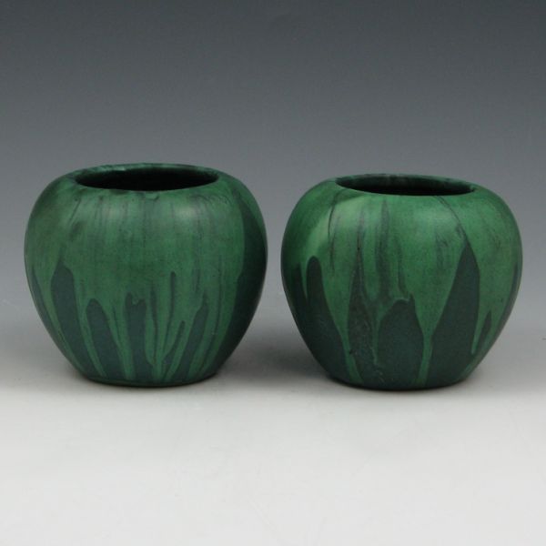 Appraisal: Two Peters Reed Wilse Blue vases One is marked with