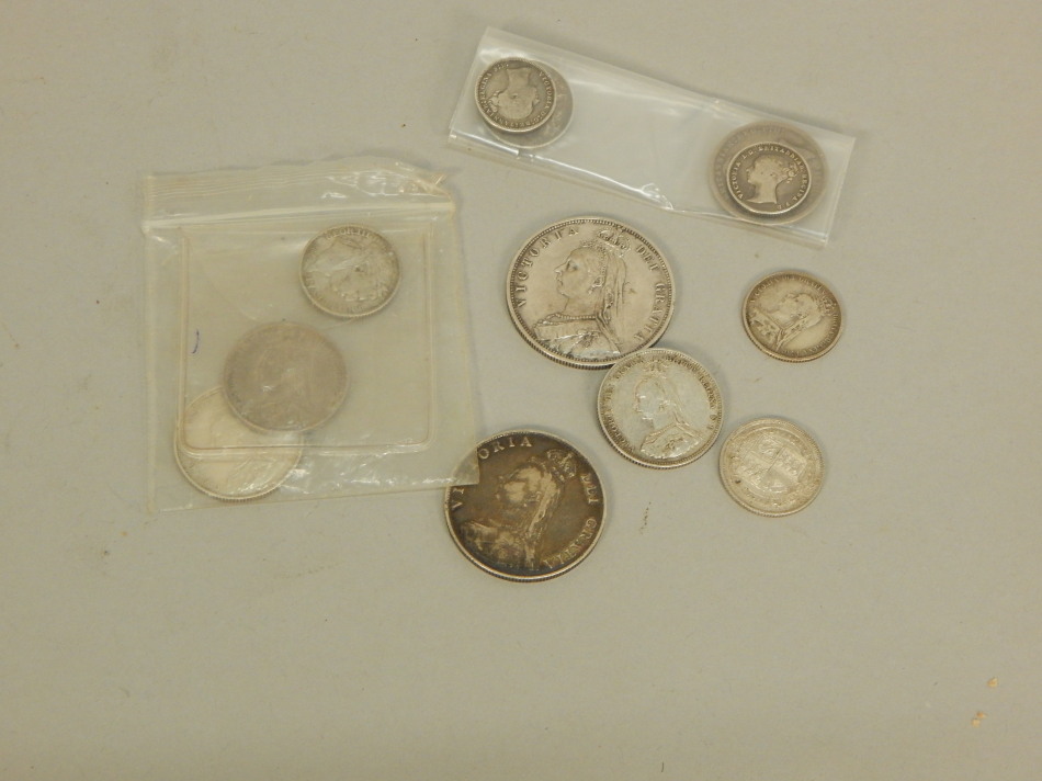 Appraisal: A quantity of Victorian silver coins to include an shilling