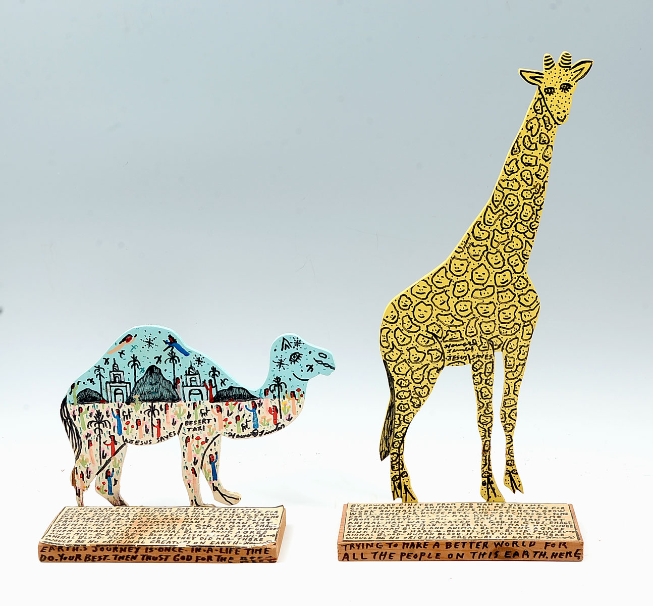 Appraisal: FINSTER Howard American - Two Sculptures Camel '' h x