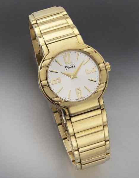 Appraisal: K yellow gold Piaget polo watchwith a white dial and