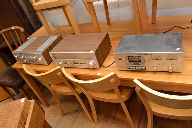 Appraisal: A VINTAGE YAMAHA AMPLIFIER AND TUNER AND MARANTZ TAPE DECK