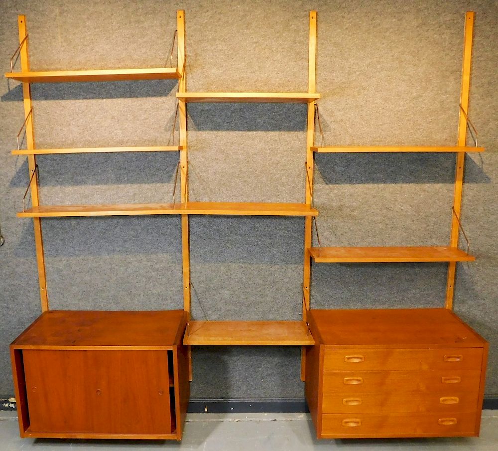 Appraisal: MCM Danish Modern Teak Floating Shelving Unit Denmark th Century