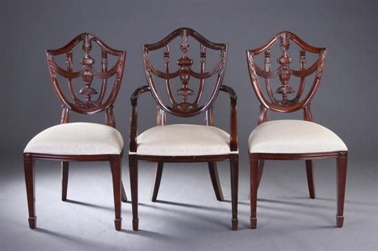 Appraisal: SET EIGHT AMERICAN FEDERAL STYLE DINING CHAIRS th century including