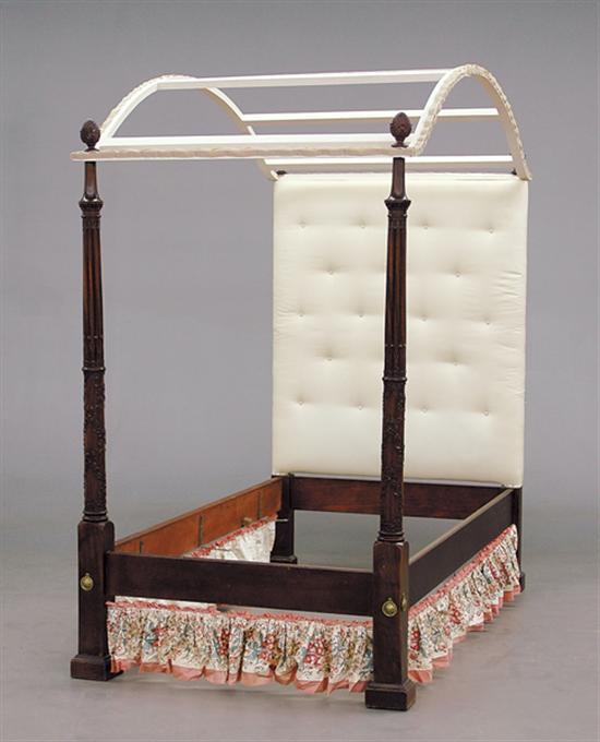 Appraisal: Pair Federal style mahogany twin bedsteads early th centuryD-shaped canopy