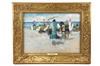 Appraisal: PASTEL - Crowd of Women on Beach by Paul Elie