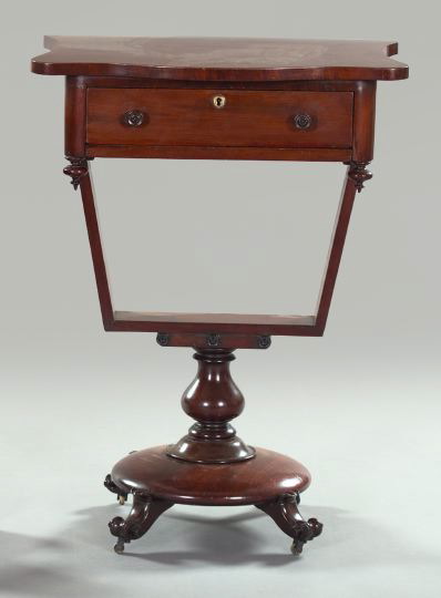 Appraisal: Regency Mahogany Sewing Stand second quarter th century the serpentine