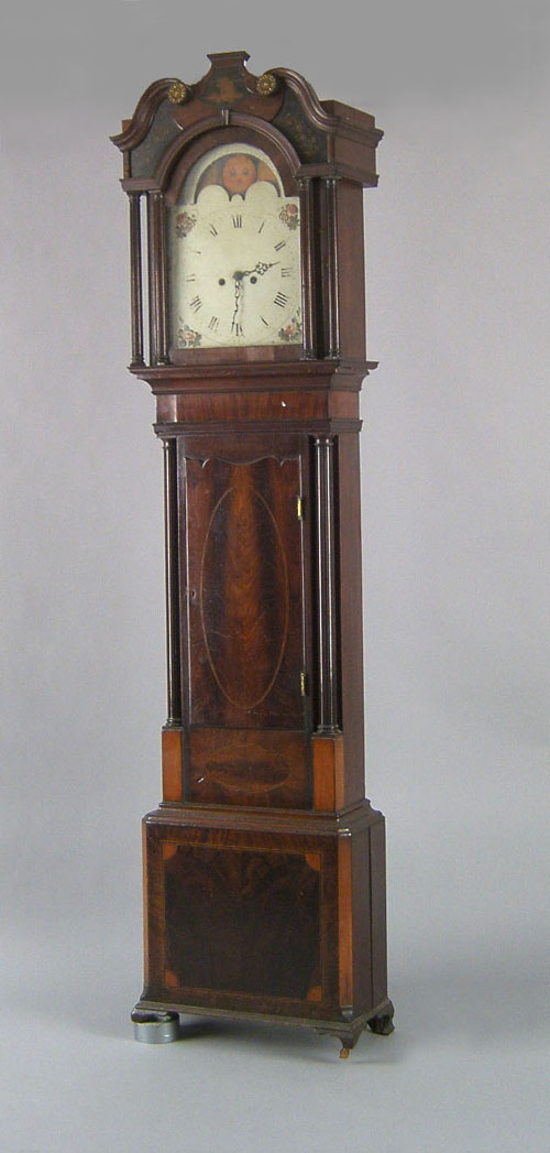 Appraisal: George IV mahogany tall case clock early th c the