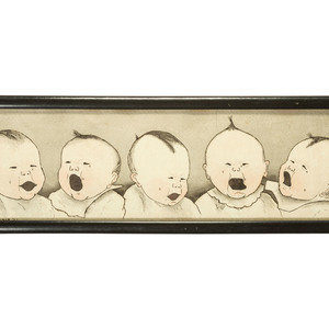 Appraisal: American th Century Two Works Happy Babies and Sad Babies