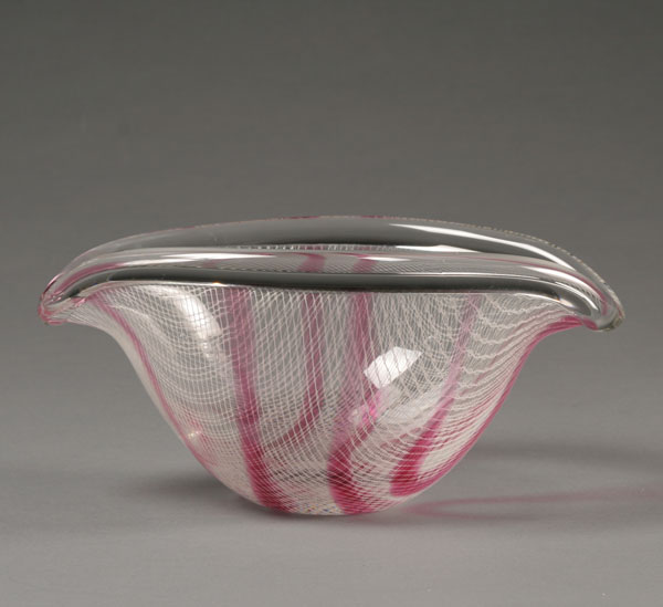 Appraisal: Harrachov harrtil clear art glass bowl designed by Milan Metelak