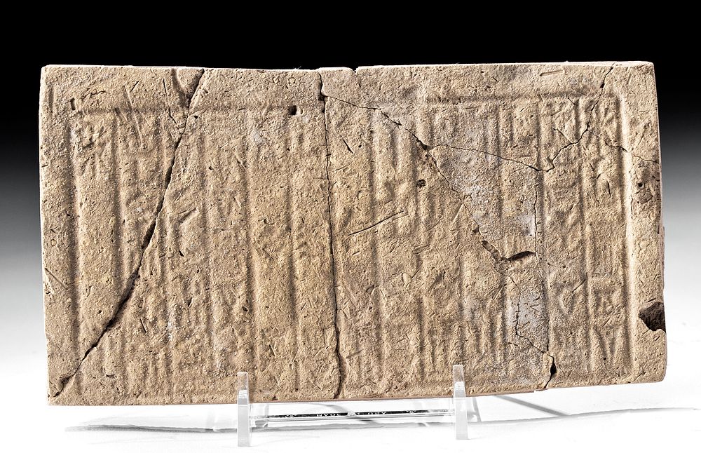 Appraisal: Translated Mesopotamian Pottery Plaque for Enlil-Bani Ancient Near East Mesopotamia