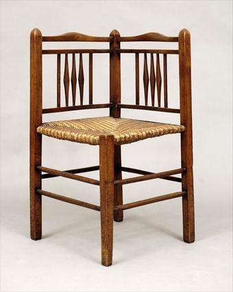 Appraisal: English Arts and Crafts Movement Rush Seat Corner Chair x