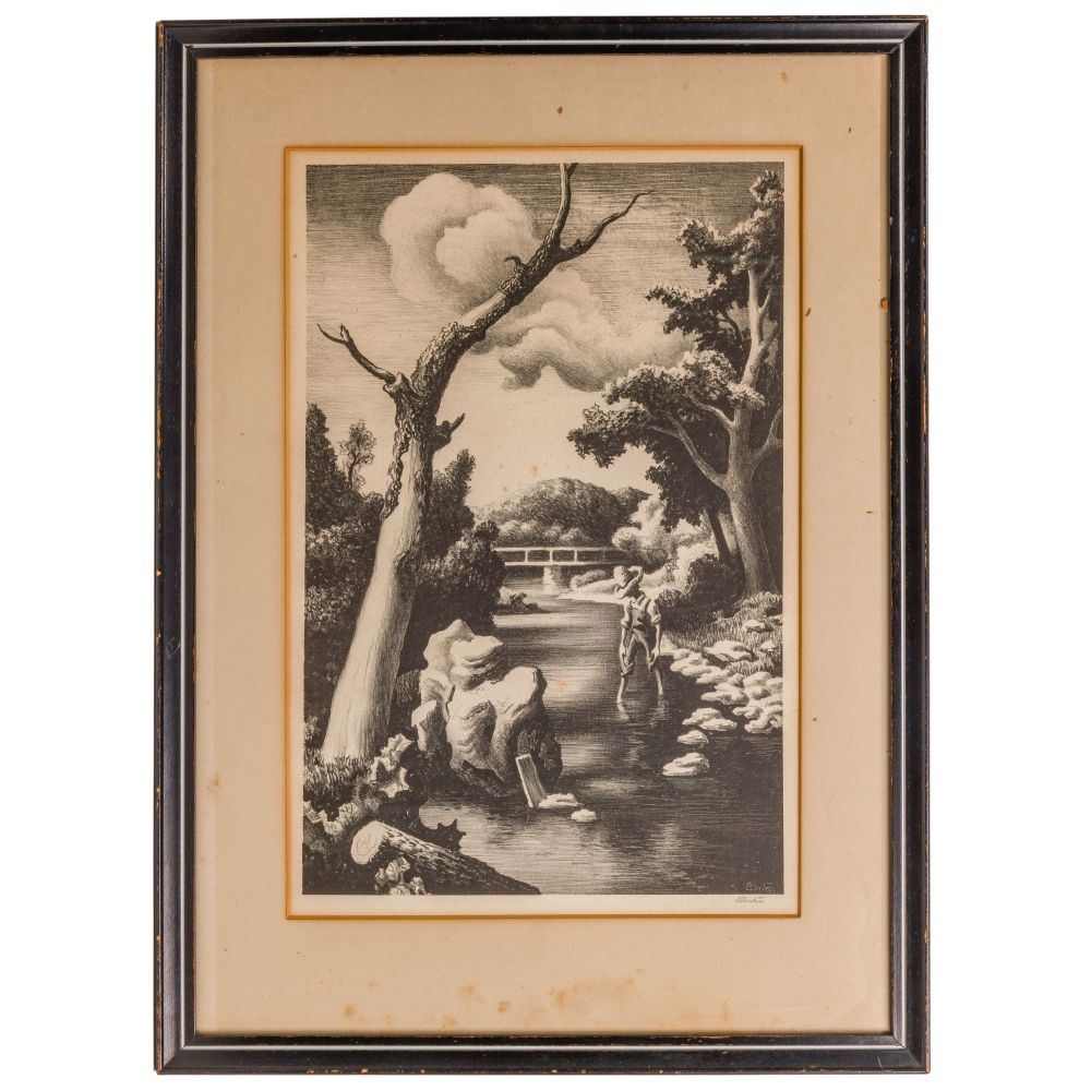 Appraisal: THOMAS HART BENTON AMERICAN - SHALLOW CREEK LITHOGRAPHUndated plate and