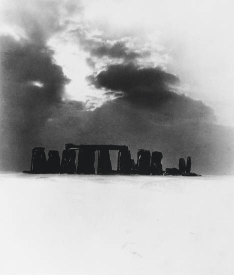 Appraisal: BRANDT BILL - Stonehenge Under Snow Silver print x inches