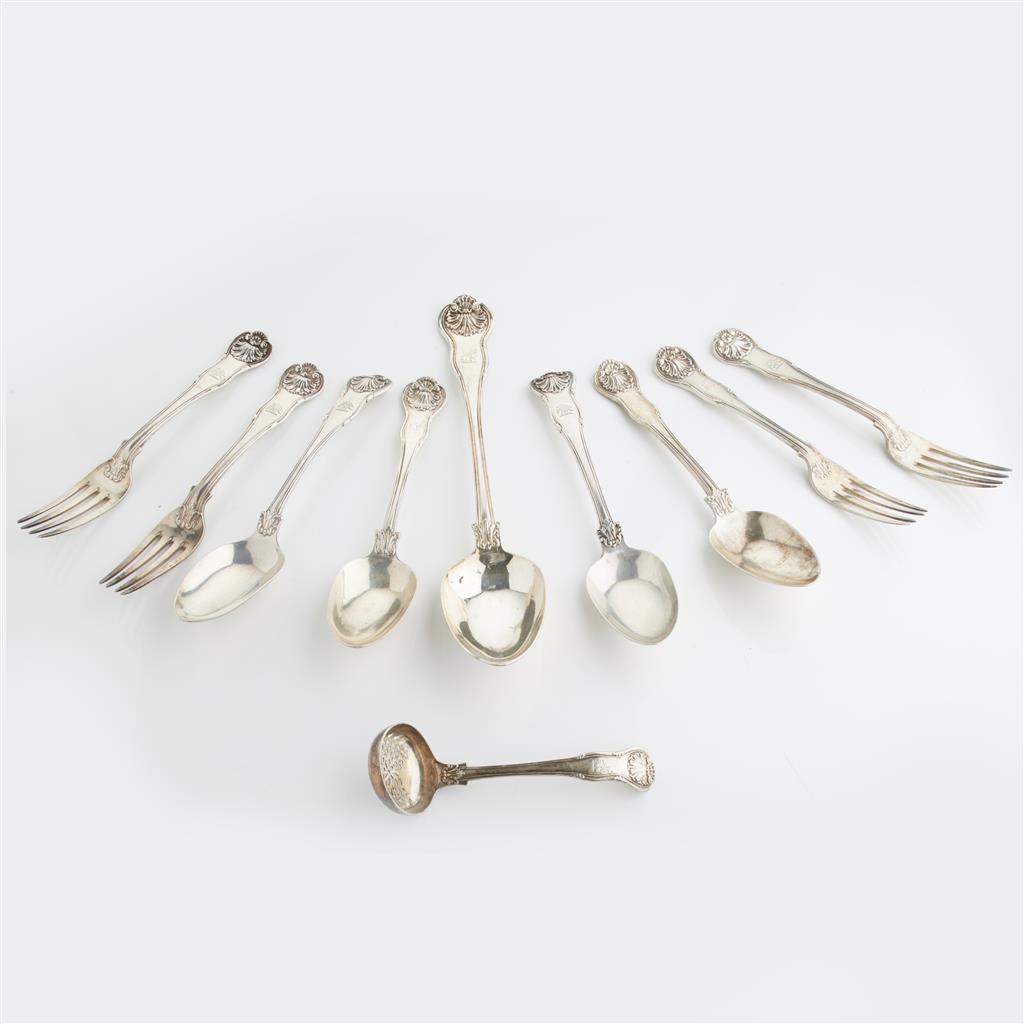 Appraisal: A part-set of Victorian flatware mainly London circa - Queen's