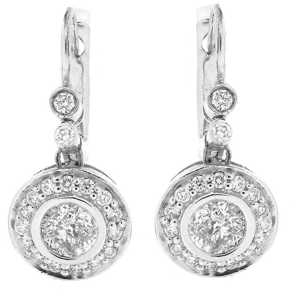 Appraisal: ct TW Diamond and K Gold Earrings Approx Carat TW