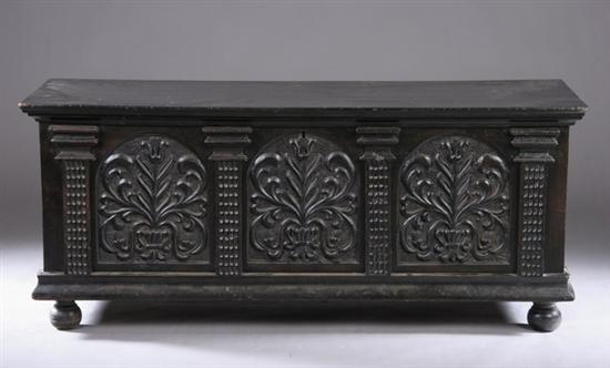 Appraisal: CONTINENTAL BAROQUE REVIVAL FIVE-PANEL CHEST th century Molded rectangular top