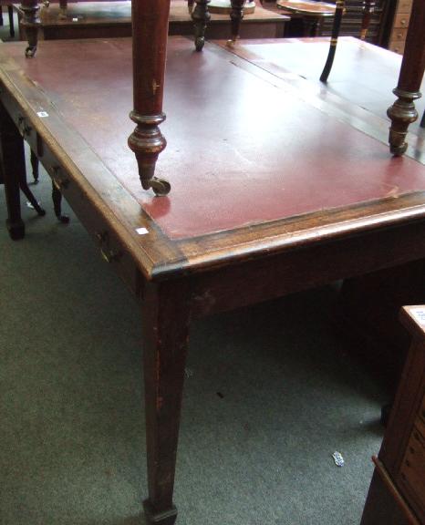 Appraisal: An Edwardian mahogany writing desk the rectangular top over a