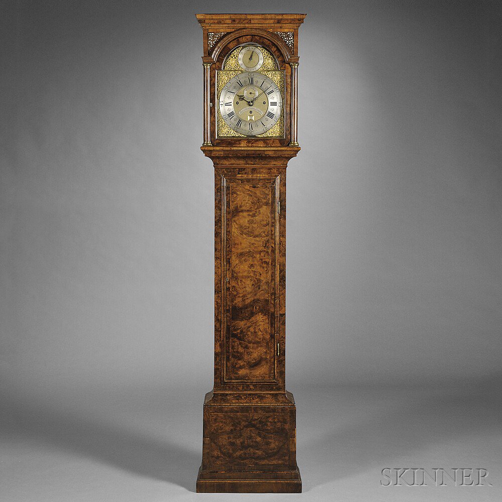 Appraisal: John Bushman Quarter-striking Longcase Clock London c burl walnut veneered