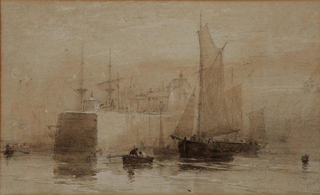 Appraisal: ATTRIBUTED TO JOHN SKINNER PROUT - Sailing boats by a