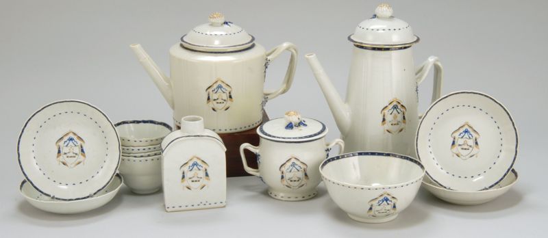 Appraisal: CHINESE EXPORT ARMORIAL PORCELAIN TEA AND COFFEE SET Circa -