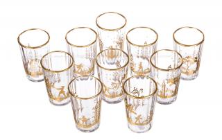 Appraisal: A SET OF TEN CORDIAL GLASSES AFTER POTEMKIN GLASS FACTORY