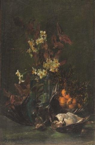 Appraisal: BERTHE ART - - Still life - A glass vase