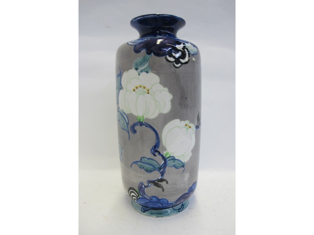 Appraisal: Elizabeth Amour for Bough pottery vase painted with flowers initialled