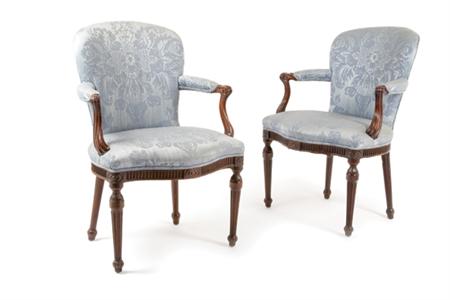 Appraisal: Pair of George III Mahogany Armchairs Estimate -