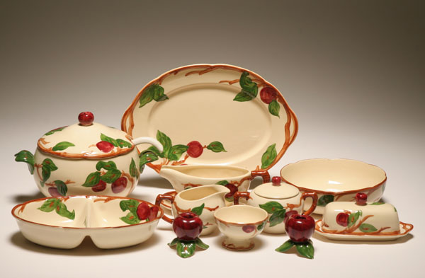 Appraisal: Franciscan china serving pieces in the apple pattern pcs footed